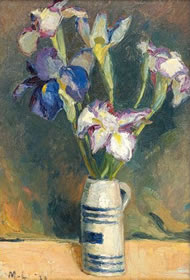 Irises in a beer mug